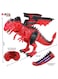 Rezzoss Remote Control Dinosaur With Wings Toy For Kids Boys &amp; Girls - Kiddie Play Programmable Walking Velociraptor Robot, Realistic Roaring RC Dino With LED Lights, Educational Electronic Pet, Red