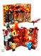 Rezzoss 856 Pcs Red Fortress Building Blocks Set With LED Lights - DIY Pixel Game Castle Construction Toy, Themed Battle Playset For Boys &amp; Girls 10+, Educational STEM Brick Kit, Red Nether World