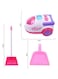 مجموعة تنظيف للأطفال من ريزوس مع مكنسة كهربائية لعبة (أضواء وأصوات) - مجموعة لعب منزلية مكونة من 8 قطع للبنات والأولاد، تتضمن مكنسة وممسحة ومجرفة وفرشاة باللون الوردي، هدية تعليمية مونتيسوري