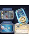 Rezzoss Baby Musical Steering Wheel Toy - Spaceship Adventure Simulated Space Racing Car Driving Game, Interactive Sensory Console With Scrolling Screen, USB Rechargeable Activity Center, Blue