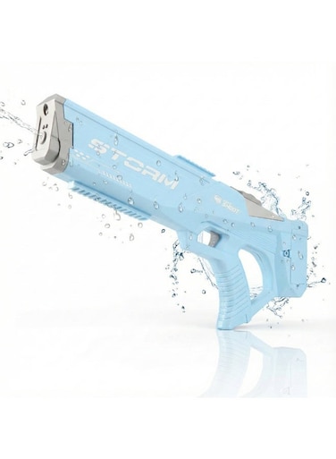 مسدس الماء الكهربائي ريزوس ستورم للكبار والصغار - سعة 600 مل، مسدس رش أوتوماتيكي عالي الأداء، مدى طويل يصل إلى 10 أمتار، لعبة مسدس ماء قابلة لإعادة الشحن، مثالي لحفلات الصيف على الشاطئ والمسبح، أزرق