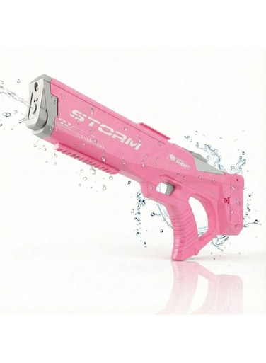 مسدس الماء الكهربائي ريزوس ستورم للكبار والصغار - سعة 600 مل، مسدس رش أوتوماتيكي عالي الأداء، مدى طويل يصل إلى 10 أمتار، لعبة مسدس ماء قابلة لإعادة الشحن، لون وردي