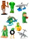 Rezzoss 9 Pcs Italian Brainrot Meme Figures Set - Tung Tung Sahur &amp; Tralalero Viral Characters, Funny 3D Style Shark, Banana Monkey &amp; Green Elephant Toys, Weird Internet Trend Collectible Gift