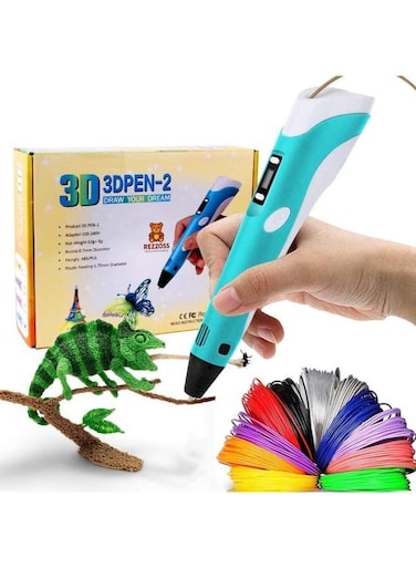 Rezzoss 3D Printing Pen Set With 12 Colors PLA Filament Refills - Intelligent 3D Art Pen With LCD Display &amp; Temperature Control, DIY Crafting Tool For Kids &amp; Adults, STEM Educational Toy