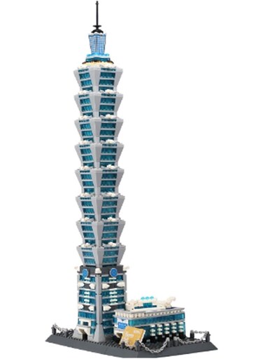 Rezzoss Building Blocks Taipei 101 Tower Model Building Architecture Collectible Toy Set For Adults &amp; Kids
