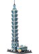 Rezzoss Building Blocks Taipei 101 Tower Model Building Architecture Collectible Toy Set For Adults &amp; Kids