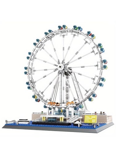 Rezzoss London Eye Architecture Building Blocks Set - 1528 Pcs STEM Construction Toy, Highly Detailed World Landmark Ferris Wheel Model For School Projects, Educational Birthday Eid Ramadan Gift