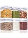 Airtight Food Storage Containers Set with Lock Lids,Set of 6,Pantry Organization Plastic Storage Jar Storage Tank for Cereal,Coffee, Sugar - Moisture Proof,BPA Free &amp; Stackable Design (M:800ML)