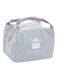 Printed Insulated Thermal Lunch Bag Grey/White/Pink 21x17x15cm