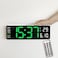 6629 13 Inch Multifunctional LED Living Room Large Screen Wall Clock - White Shell Green Light
