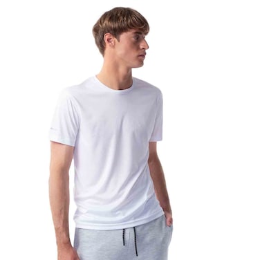 تكس تيشيرت أساسي رجالي بقصة عادية أبيض