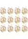 12 Pack Individual Cupcake Containers, Transparent Single Clear Cupcake Carrier Holder Box, BPA-Free (Gold)