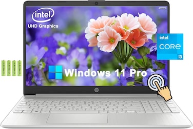 HP 15 15.6" HD Touchscreen Laptop for Home &amp; Student, 12th Gen Intel Core i3-1215U(Up to 4.4 GHz), 16GB RAM 512GB PCIe SSD, Numeric Keypad, Wi-Fi 5, 11 Hrs Battery Life, Windows 11 Pro, w/Battery
