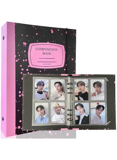 Azonee A5 KPOP Photocard Binder 240 Pockets, KPOP Photocard Holder Book 30 Sleeves, Photocard Collect Book, Refillable Card Protectors, 6 Ring Photo Card Binder, Photo Album for Mini Camera Photo