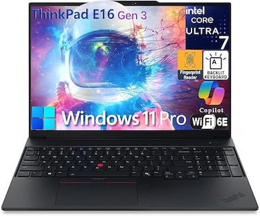 Lenovo ThinkPad E16 Gen 3 16" FHD+ Business Laptop Computer, Intel 16-Core Ultra 7 255H (Beat i9-13900H), Arc 140T, 64GB DDR5 RAM, 4TB PCIe SSD, WiFi 6E, Bluetooth 5.3, Webcam, Windows 11 Pro-International Version