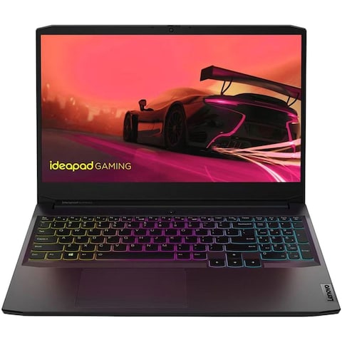 Lenovo IdeaPad Gaming 3 15ACH6, AMD Ryzen 5 5500H, 8GB RAM, 512GB SSD, NVIDIA GeForce RTX 2050 4GB GDDR6, 15.6-inch FHD IPS, Windows 11 Home, Shadow Black, Backlit English/Arabic Keyboard- 82K202BJAX