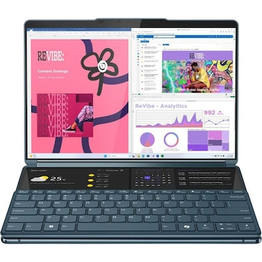 Lenovo Yoga Book 9 13IMU9, Intel Core Ultra 7 155U, 16GB RAM, 1TB SSD, 2x 13.3" 2.8K OLED, Windows 11 Home, Tidal Teal, English/Arabic Keyboard- 83FF000KAX