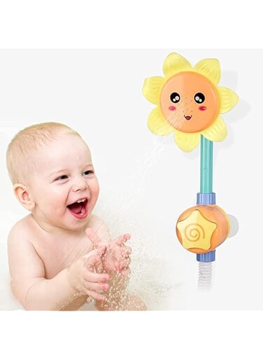 UKR Sunflower Bath Toy Shower Spray Fun Bathtime Activity Electric Fountain Bathtub