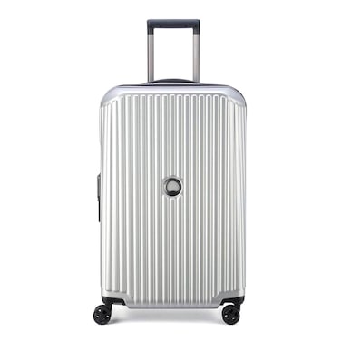 Securitime Zip 55cm Hardcase 4 Double Wheel Cabin Luggage Trolley Silver