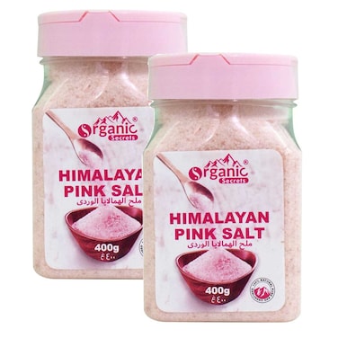 Organic Secrets Himalayan Pink Salt Jar 400g Pack of 2