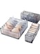 Nyganmelloz Dresser Drawer Storage Organizer for Undergarments, Thickening Storage Boxes Set of 3(Gray)
