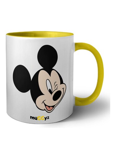 Disney Mickey Mouse Printed Coffee Mug Yellow/White/Black