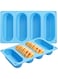 KASTWAVE Hot Dog Bun Pan,2 Pcs Silicone Hot Dog Bun Mould, Mini Baguette Baking Tray Mini Loaf Tins for Hot Dog Bun, Mini Cakes, Bread