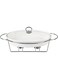 12 Inch Oval Casserole With Candle Stand Ceramic Buffet Casserole Dish Ceramic Pot Chafer With Candle Holder Catering Warmer Hot Pot Soup Pot For Events Hotel Restaurant