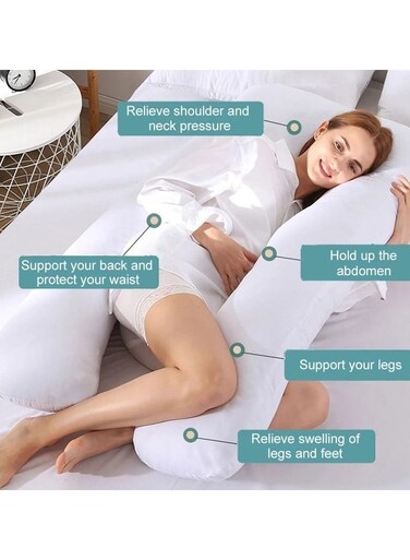 WHITE SUPPORT PREGNANCY PILLOW