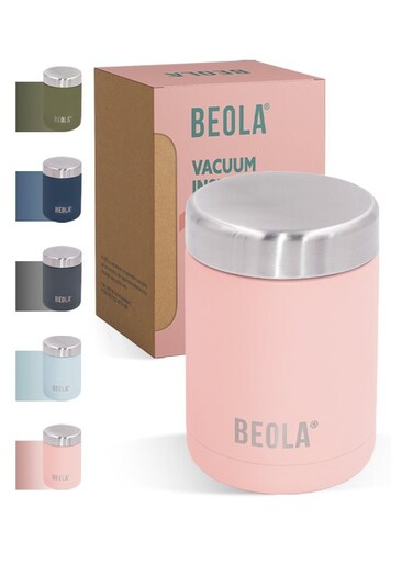 450ml Food Jar Lunch Box Thermos Stainless Steel Double Wall Insulated Travel Food Flask for Kids and Adults, 15oz (Fashion Pink)