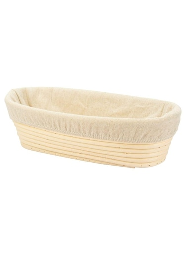 Bread Proofing Basket - 25cm Oval Rattan Banneton with Linen Liner for Sourdough &amp; Rustic Loaves