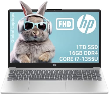 HP 15-fd0182wm Laptop Intel Core i7-1355U Processor 16 GB RAM 1TB SSD Storage Intel Iris Xe Graphics 15.6 inch FHD IPS Display English Keyboard Silver International Version