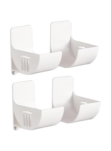 Wisfunlly 4 Pcs No Punching Trash Bag Dispenser, Plastic Bag Holder White Wall Mounted Plastic Bag Organizer Garbage Bag Dispenser Grocery Bag Holder for Home Kitchen Storage and Organization