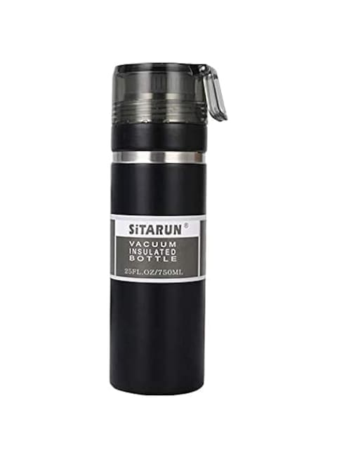 BEDANKT Portable Sports Bottle Stainless Steel Double Wall Vacuum Insulated BPA Free with Carry Handle, Leak Proof with Wide Mouth Water Bottle, for Home Camping Travel Office (750 ML)