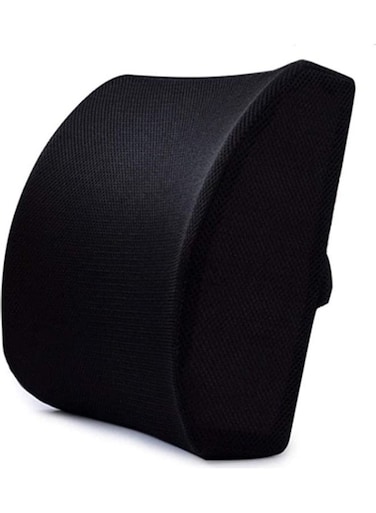Back Cushion Lumbar Pillow Memory Foam Black 32x30x10cm