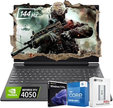 HP Victus 15.6" 144Hz FHD IPS Premium Gaming Laptop, RTX 4050 Graphics, 13th Intel 8-Core i5-13420H Up to 4.6 GHz, Backlit KB, Bluetooth 5.3, With 512GB PSD, Windows 11 Pro (16GB, 1TB SSD)