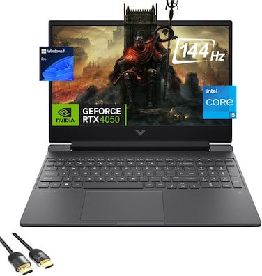 HP Victus Gaming Laptop, 15.6" 144Hz FHD, 8-Core i5-13420H, NVIDIA RTX 4050 6GB GPU, 32GB RAM, 1TB SSD, Backlit KB, WiFi 6, Webcam, KeyPad, USB-C, PDG HDMI Cable, US Version KB, Win 11 Pro (Upgrade)