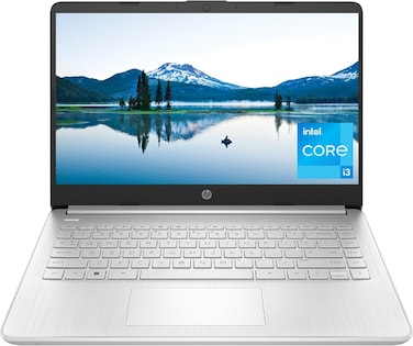 HP 14-DQ5009NR Laptop, 14" HD Display, Intel Core i3-1215U, 8GB RAM, 256GB SSD, Intel UHD Graphics, Windows 11 Home in S Mode, Natural Silver, International version

