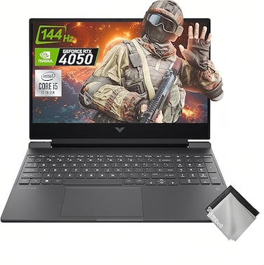HP Victus 15.6-inch FHD 144Hz Gaming Laptop, Intel Core i5-13420H, NVIDIA GeForce RTX 4050 6GB, Wi-Fi 6, Bluetooth 5.3, Win11 Home, w/Cloth (16GB RAM   1TB PCIe SSD)