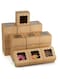 20pcs Brown Bakery Boxes, Small Cookie Box, Kraft Baking Boxes with Clear Windows for Strawberries Chocolate Dessert Treat Candy Donuts Mini Cake and Party Favor 4x4x2.5 Inches