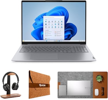 Lenovo ThinkBook 16 G8 Business Laptop &ndash; 16&rdquo; WUXGA Display, Intel Core 5, 8GB RAM, 512GB SSD, Windows 11 Pro + FREE First Wave Signature Desk Mat, Headset Stand &amp; SlimGuard Sleeve