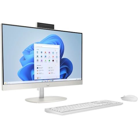 HP All-in-One (2023) Desktop &ndash; 13th Gen / Intel Core i7-1355U / 23.8inch FHD / 512GB SSD / 16GB RAM / Shared Intel Iris Xe Graphics / Windows 11 Home / English  Keyboard / Shell White