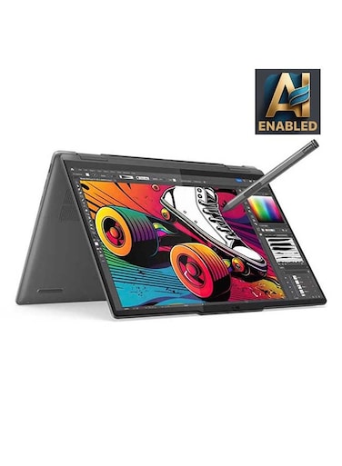 Lenovo Yoga 7 2-in-1 Convertible (2024) AI PC &ndash; 1st Series / Intel Core Ultra 7-155H / 14inch WUXGA / 1TB SSD / 16GB RAM / Intel Arc Graphics / Windows 11 / English &amp; Arabic Keyboard / Storm Grey /
