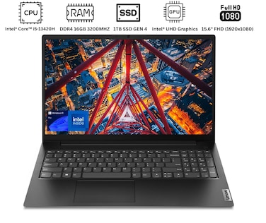 Lenovo V15 G4 Laptop (2025) &ndash; 13th Gen Intel Core i5-13420H, 15.6" FHD, 16GB RAM, 1TB SSD, Intel UHD Graphics, Windows 11, Keyboard (English/Arabic), Business Black