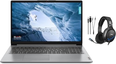 Lenovo IdeaPad 1 15IRU7 Laptop &ndash; 13th Gen Intel Core i5-1335U, 16GB DDR4 RAM, 512 GB NVMe SSD, 15.6&Prime; FHD Display, Intel Graphics, Win 11 Home,  Grey +ALtec Gaming Headset