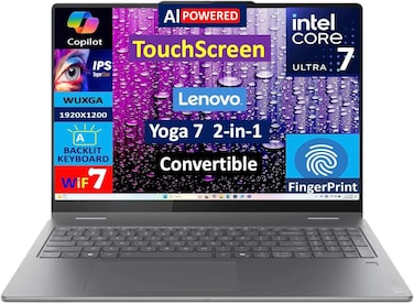 Lenovo - Yoga 7 2-in-1 16" WUXGA LCD Touchscreen Laptop - Intel Core Ultra 7 Processor - 16GB Memory - 1TB SSD - Luna Grey
