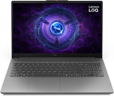 Lenovo LOQ 15IAX9E Gaming Laptop, 15.6" FHD IPS 144Hz Display, Intel Core i7-12650HX, 16GB RAM, 512GB SSD, GeForce RTX 4050 6GB Graphics, English - Arabic K/B, Win11, Luna Grey