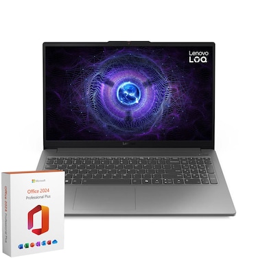 Lenovo LOQ 15IAX9E 15.6" Full HD 144Hz Gaming Laptop, Intel Core i5-12450HX 2.4GHz, 32GB RAM, 4TB SSD, NVIDIA GeForce RTX 4050 6GB, Windows 11 Home, Luna Gray+Free MS office 2024