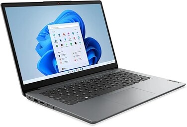 Lenovo IdeaPad 1 Laptop, 14" HD Display, Intel Celeron N4500 Processor, 4GB RAM, 128 GB SSD, ENG Keyboard, Windows 11 Home, Cloud Grey, Microsoft 365 Included, International Version