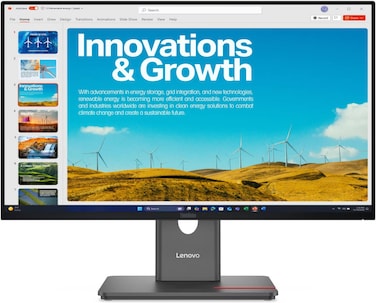 Lenovo ThinkVision P24QD-40 Monitor, 24" IPS Display, QHD Resolution, 120Hz Refresh Rate, 4ms (Extreme Mode) Response Time, Anti-Glare, 2mm Side Bezel, USB-C Docking, Eclipse Black   64B1GAT1UK
